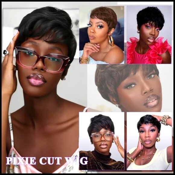 Short Pixie Cut Wig Human Hair Glueless Wear and Go Layered Brazilian Virgin